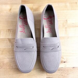 Jellypop Knit Penny‎ Loafers Taupe Memory Foam Slip On Flat Shoes Size 6.5